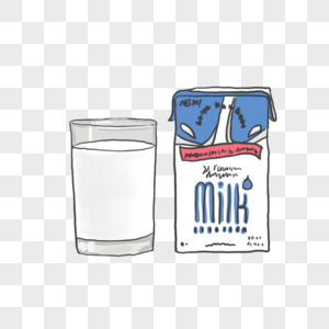 牛奶盒和牛奶元素图片
