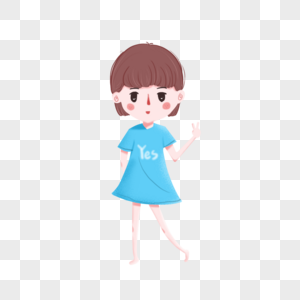 小女孩比耶图片素材