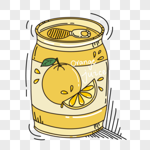 手绘橙汁饮料图片
