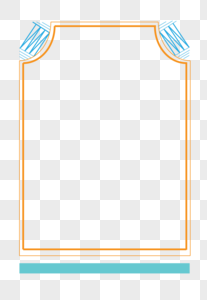 橙蓝欧式边框高清图片