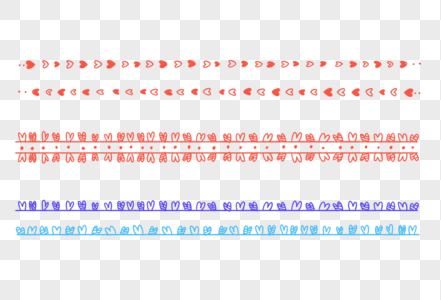 桃心组合分割线高清图片