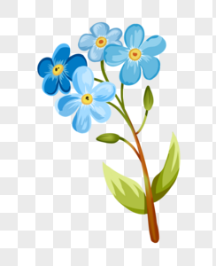 蓝色花枝蓝色花朵花枝高清图片