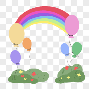 幼儿园母婴气球彩虹边框图片