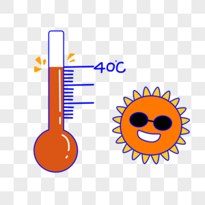 卡通简约夏季温度计元素高清图片