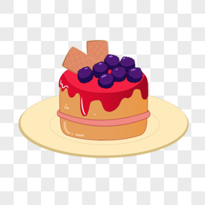 蓝莓饼干草莓味小蛋糕元素图片