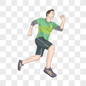 卡通简约人物运动跑步元素图片