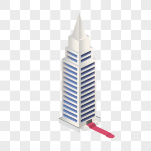 AI矢量图2.5D建筑写字楼高楼大厦建筑元素图片