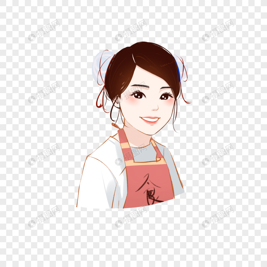 卡通厨娘人物头像素材