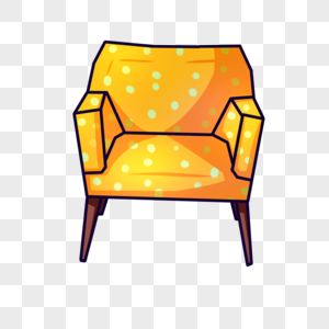 一把黄色的沙发椅高清图片