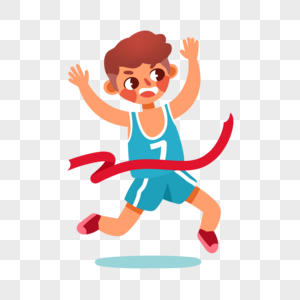 跑步男孩冲刺锻炼高清图片