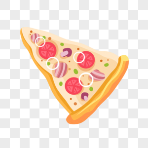 手绘披萨饮食logo图片素材