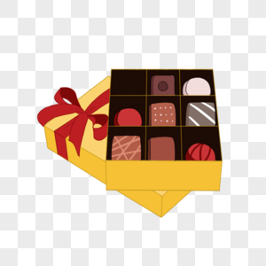 盒装美味巧克力元素图片