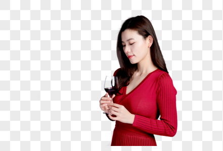 时尚美女在品红酒高清图片