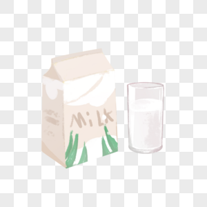牛奶盒插画清新牛奶盒高清图片
