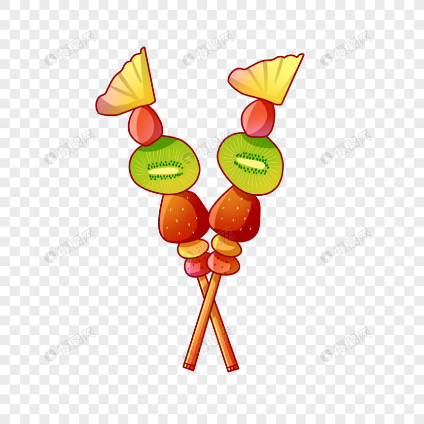 两个水果冰糖葫芦