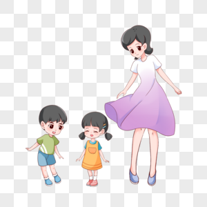 中国人口日二胎家庭人物图片