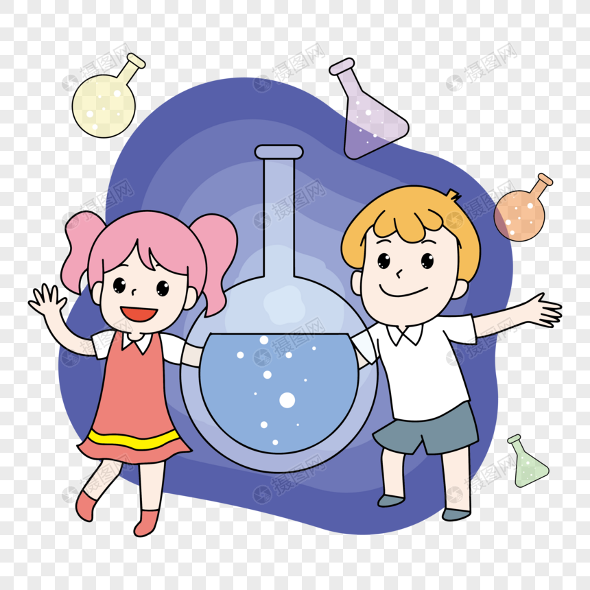 免抠元素 手绘/卡通元素 暑假兴趣班我爱科学招生啦.ai
