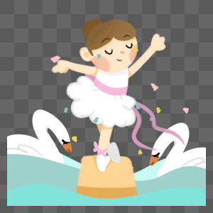 小女孩跳天鹅湖芭蕾舞高清图片