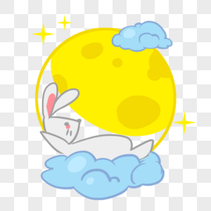 中秋节月亮上的兔子图片