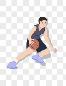 手绘打篮球的男孩子图片