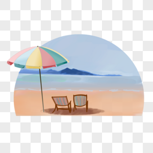 沙滩与遮阳伞图片
