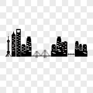 AI矢量图黑白平面建筑城市建筑图片