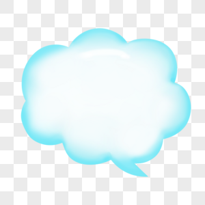 云朵对话框小清新蓝色边框高清图片