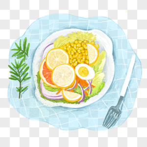 沙拉鸡蛋蔬菜美食图片