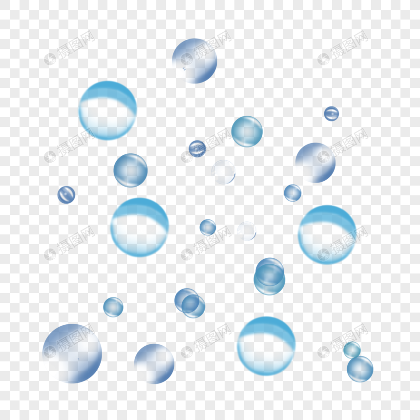 蓝色透明水泡气泡图片