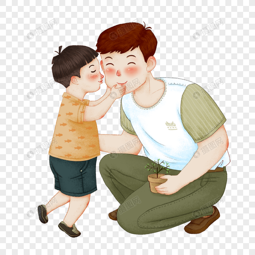 亲吻父亲的孩子