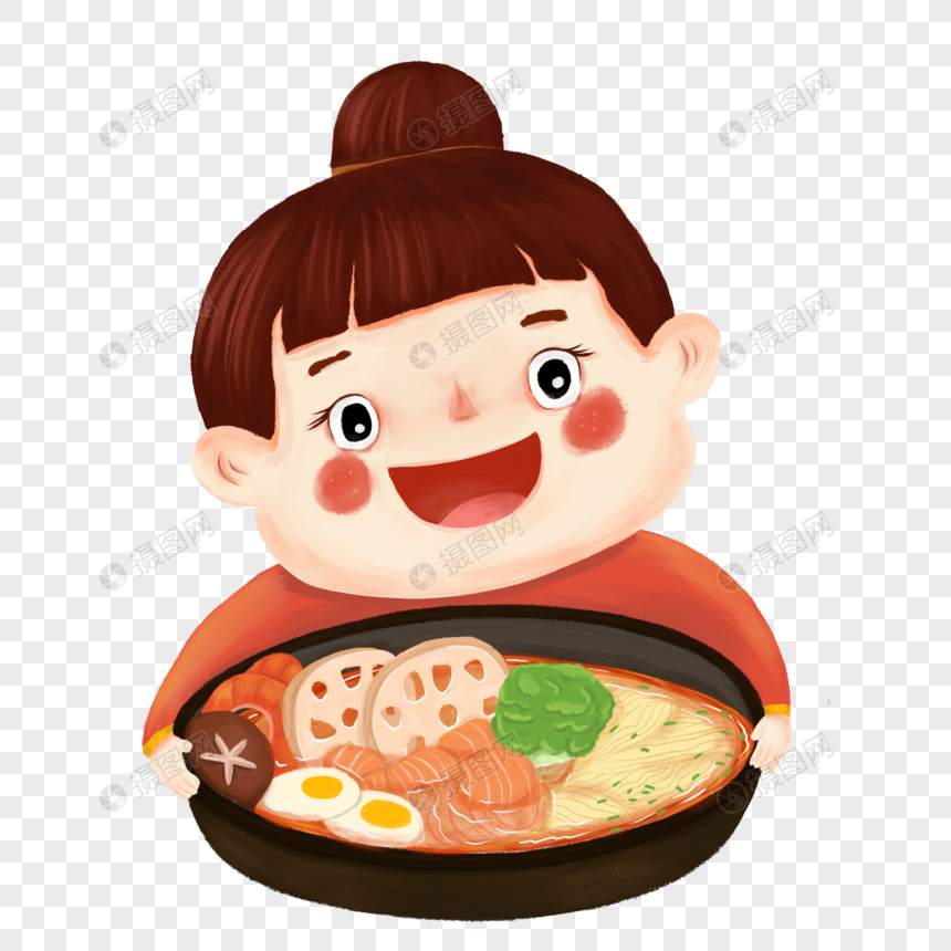 免抠元素 手绘/卡通元素 美食节人物.psd