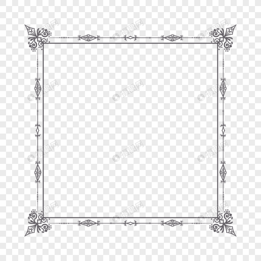 手绘欧式花纹边框图片