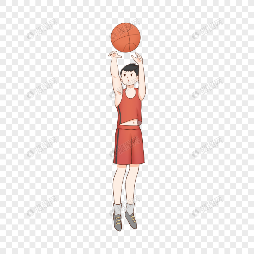 奥运会打篮球投篮的男生插画