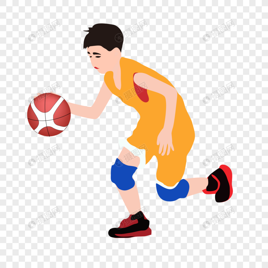 免抠元素 手绘/卡通元素 运球的小男孩.ai