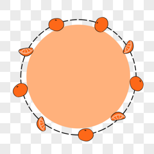 手绘卡通橘子边框对话框图片