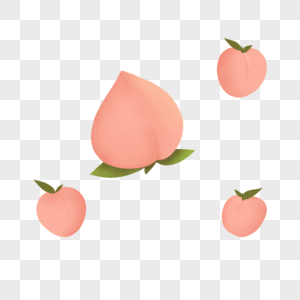 桃子水蜜桃叶子水果食物图片