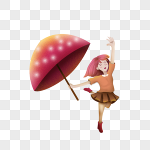 打伞的女孩女孩图片高清图片素材