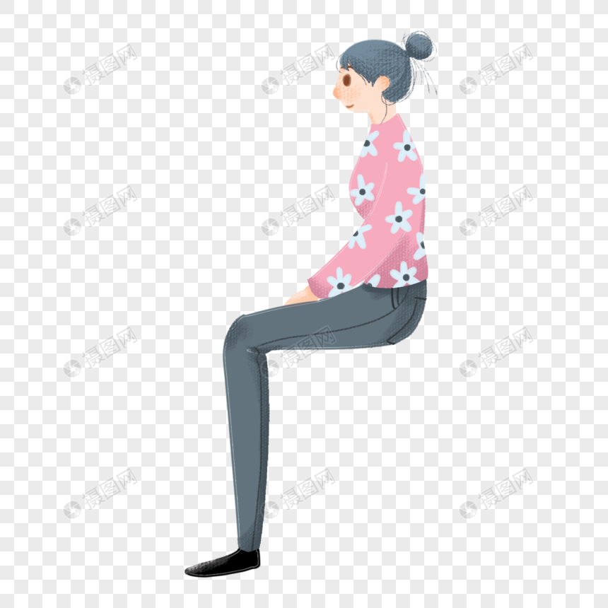 卡通美女坐姿