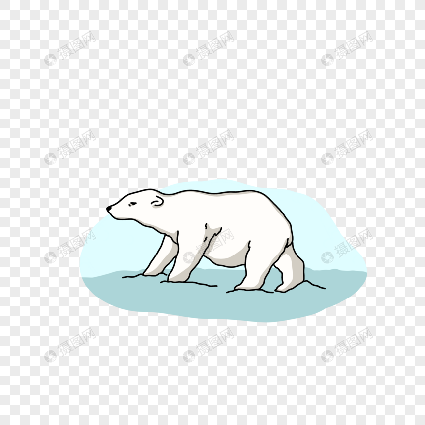 卡通北极熊图案