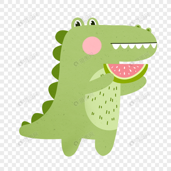 吃西瓜的鳄鱼图片