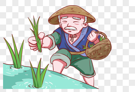 种植水稻的农民图片