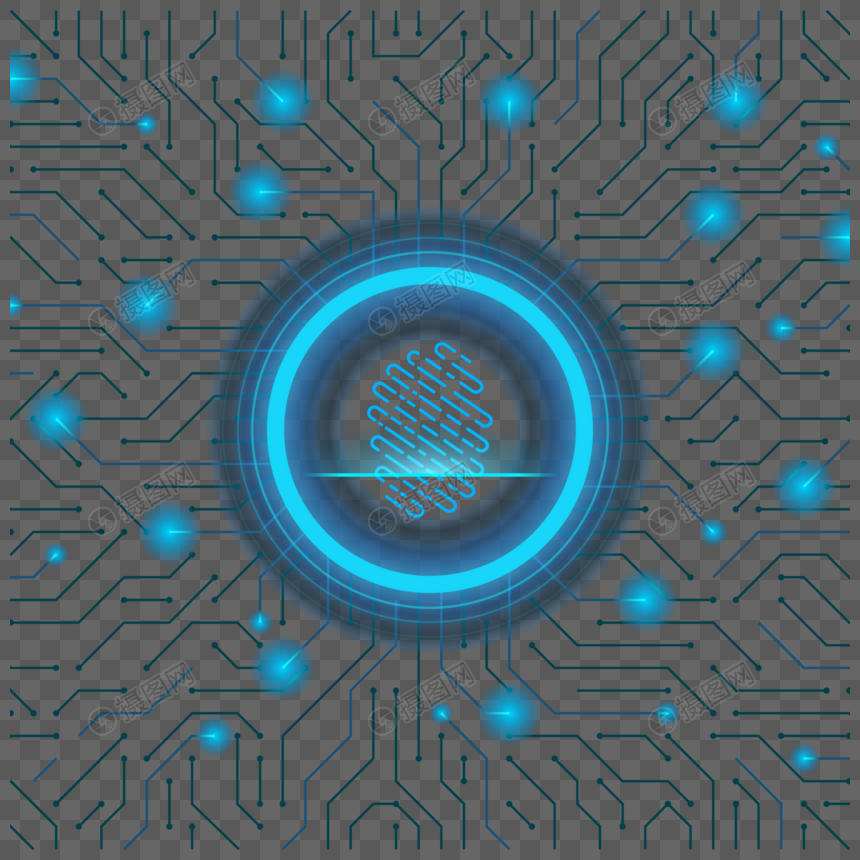 科技风指纹解锁图片