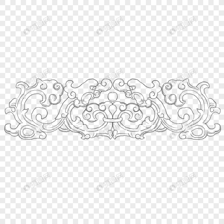 免抠元素 边框底纹 古风花纹.psd