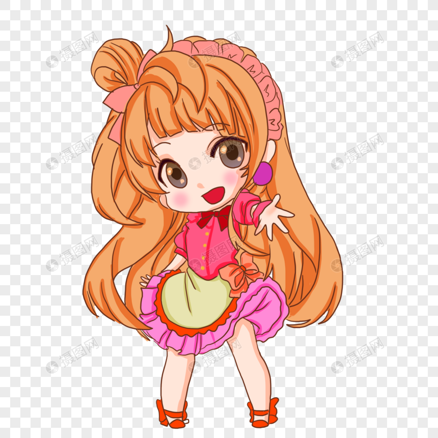 免抠元素 手绘/卡通元素 活泼的小女孩.png