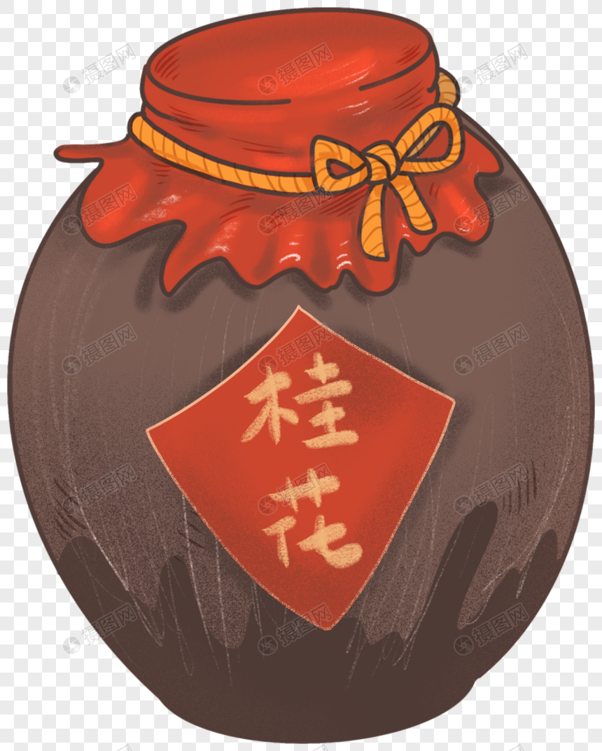 免抠元素 手绘/卡通元素 中秋节 桂花酒.
