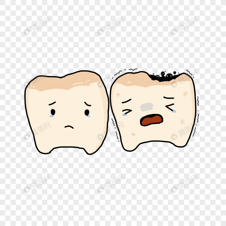 委屈牙齿蛀牙龋齿医疗卡通教育卫生图片