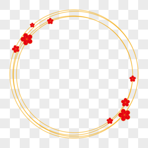 中国风金色简约梅花边框高清图片