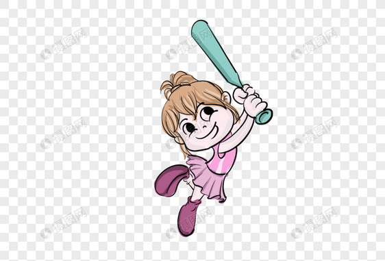 打棒球的女孩图片