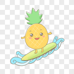 夏天冲浪的菠萝图片