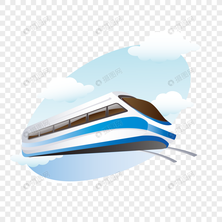 AI矢量图渐变立体旅行元素地铁高铁动车火车图片